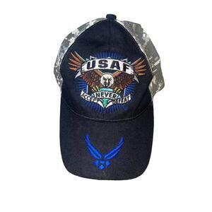 JWM Air Force hat USAF Never Accept Defeat Camo Black Baseball Cap OSFM …